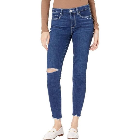 Womens Paige Verdugo Ankle Roadhouse Destructed Distrssed Jeans - Sz 27 - Picture 1 of 4